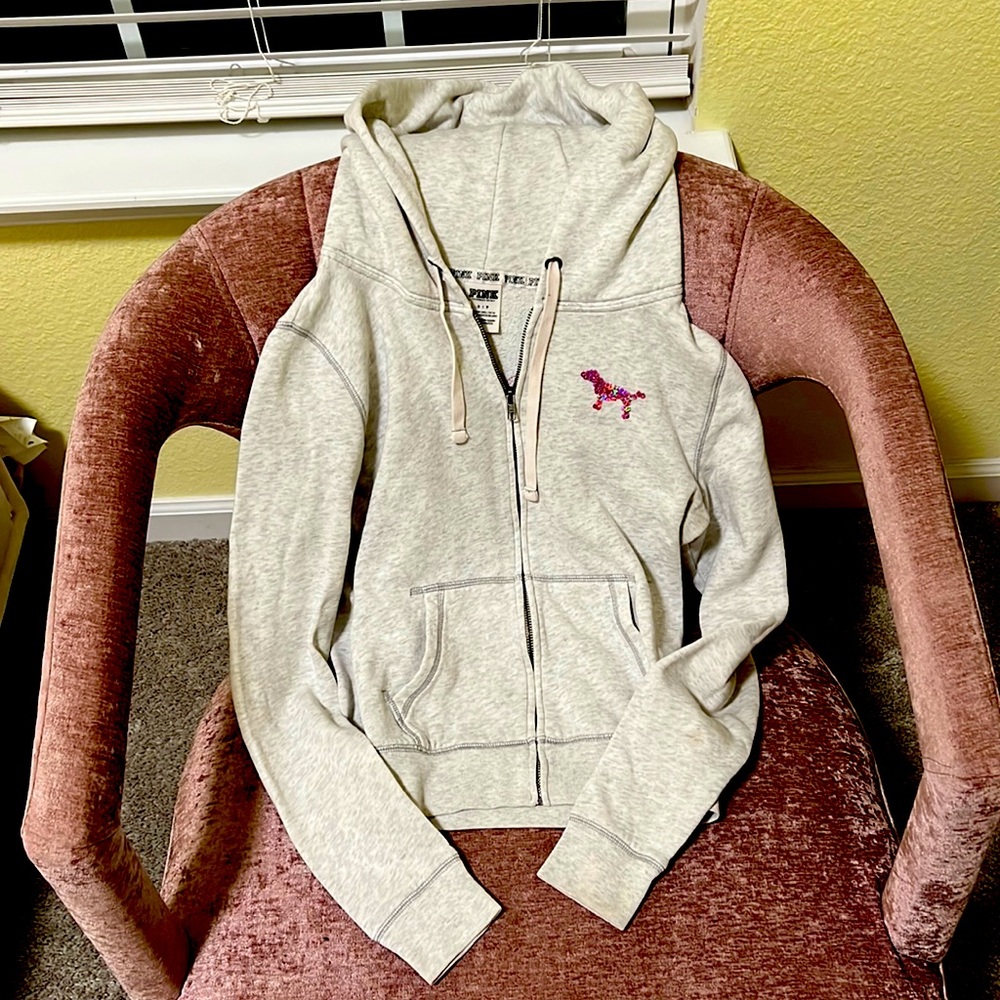 Pink zip up hoodie